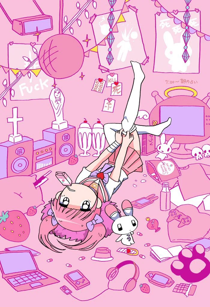 【江崎びす子】メンヘラチャン　イラスト付きコースター atelierM.U 江崎びす子 ONLINESHOP