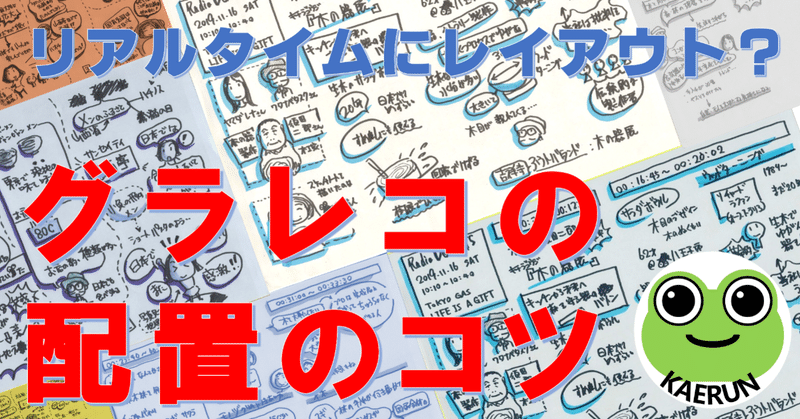 グラフィック レコーディングでリアルタイムにレイアウトを決めるコツ グラレコ グラレコ訓練 Rajido 813 楽描人カエルン 絵を描くファシリテータ Note