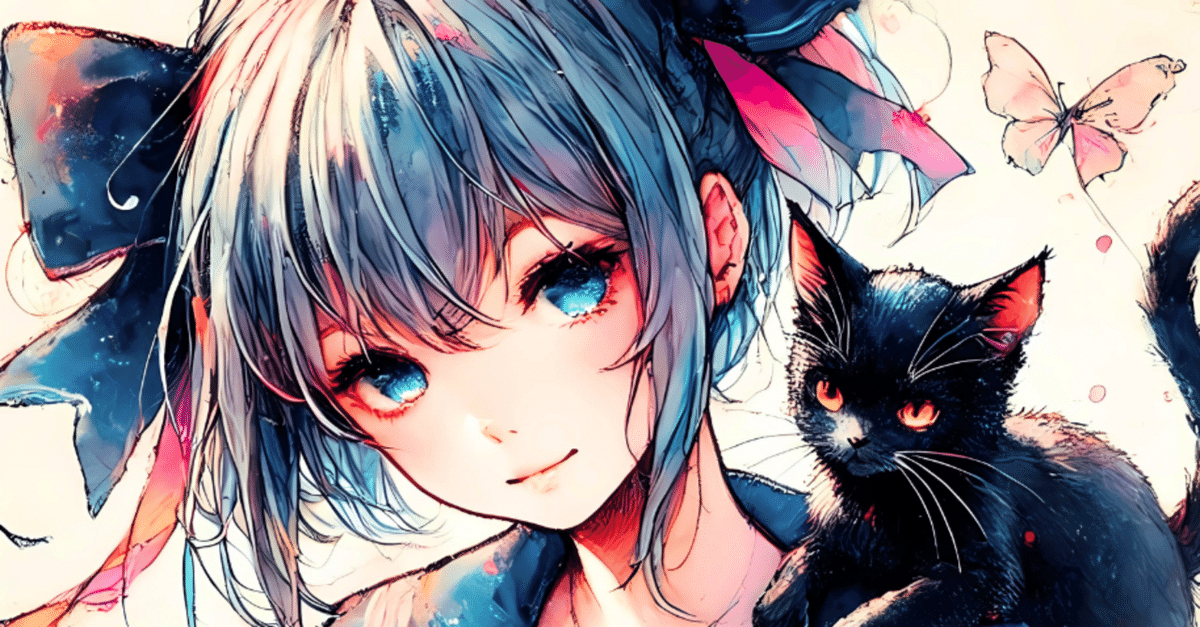 黒猫を肩に乗せて｜Alpaka