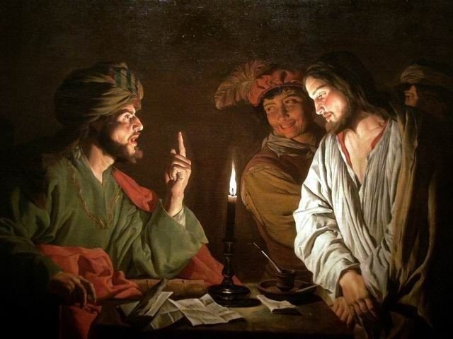 Mattias_Stom,_Christ_before_Caiaphas カヤパの審問　イエス　裁判