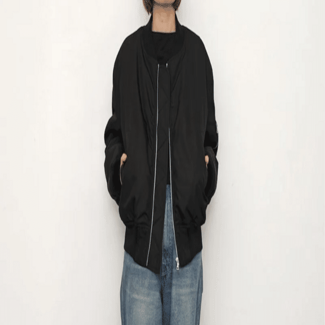 AURALEE】 HIGH DENSITY SILK TWILL FLIGHT BLOUSON｜THIRTY' THIRTY'