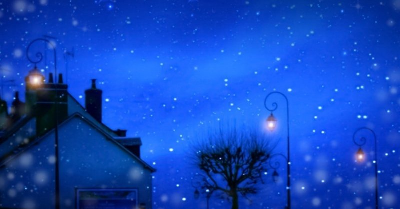 フリー写真_雪降る夜_