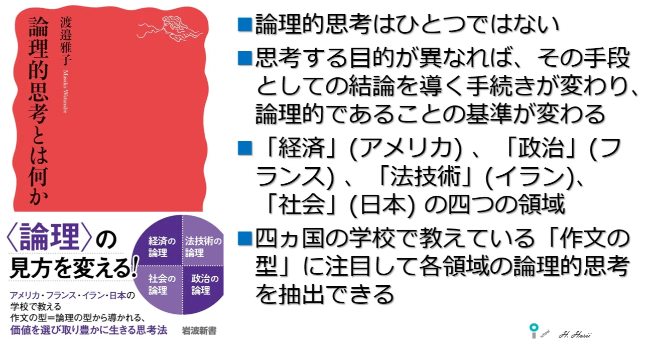 論理的思考とは何か」渡邉雅子著を読んで：i.schoolのワークショップへ