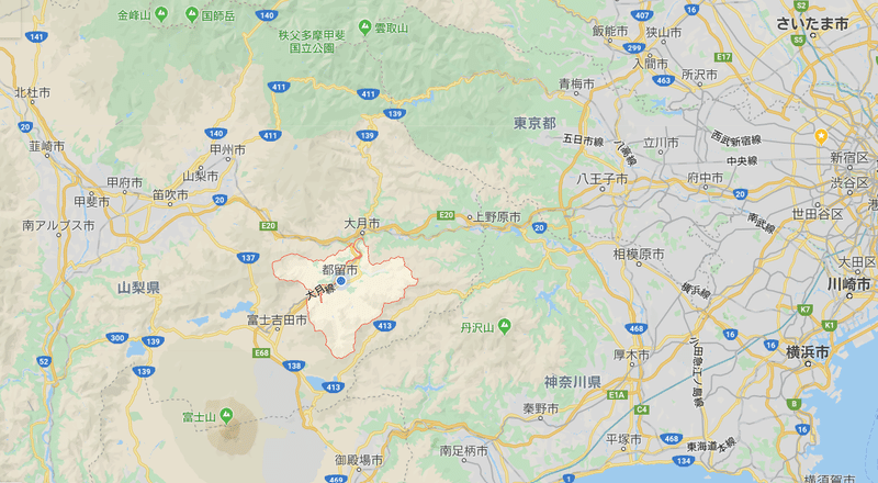 都留市　所在地