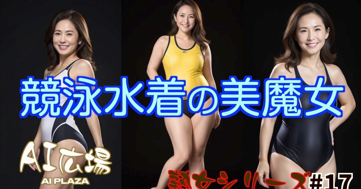 AI 競泳水着　熟女 AI美女AI広場 熟女シリーズ#17 競泳水着の美魔女の使用画像｜AI広場