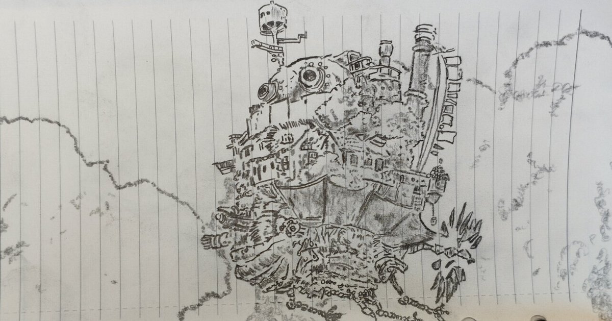 ハウルの動く城鉛筆画 ハウルの動く城 『ハウルの動く城』鉛筆画。イラスト。ファン
