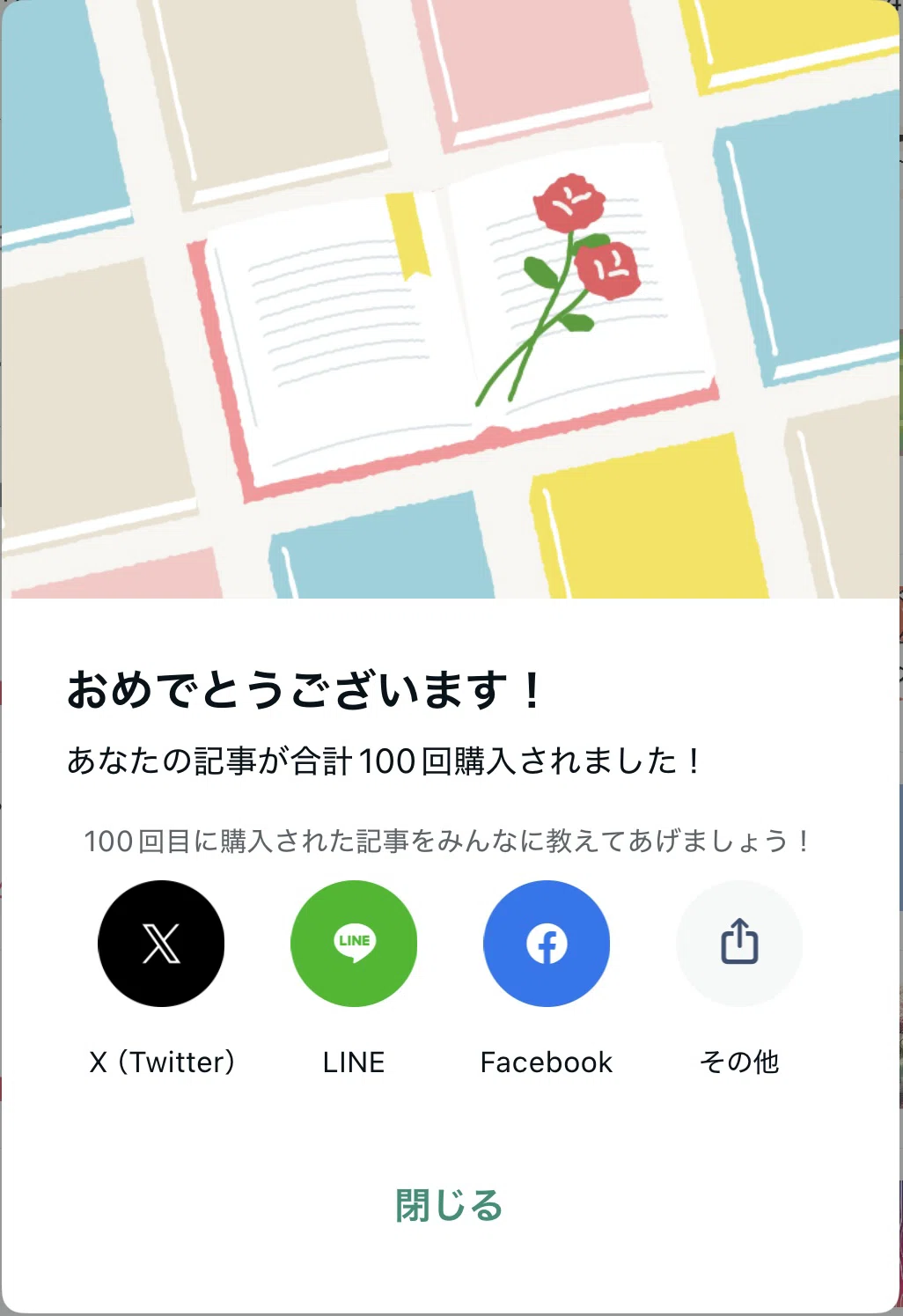 私の記事が100回売れました｜ふんころう