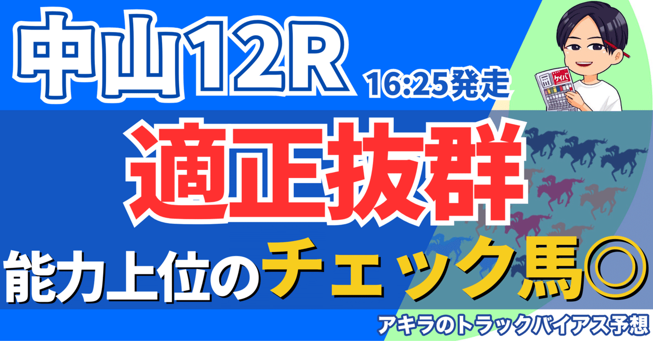 1/6(月) 勝負レース④ 中山12R 1勝クラス(ダ)【16:25発走