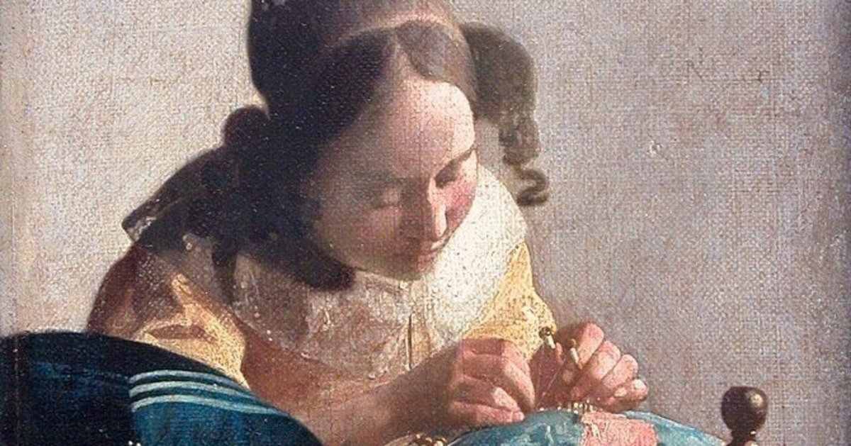 【即納】 傑作絵画：ヨハネス・フェルメール『レースを編む女』が傑作で 絵画