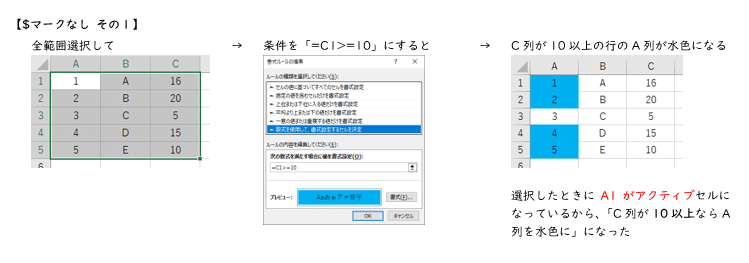 Excel条件付き書式の 数式を使用して 書式設定するセルを決定 を色々試してみたpart3 行だけに マーク え なかむら Note