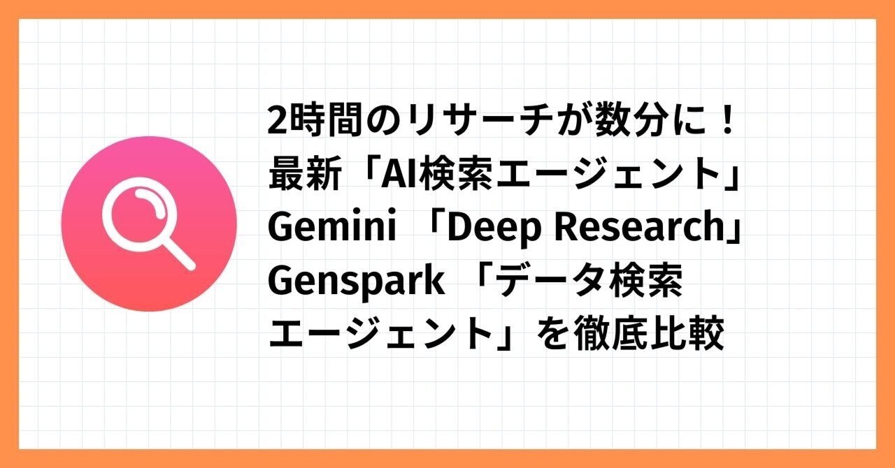 2時間のリサーチが数分に！最新「AI検索エージェント」Gemini Deep