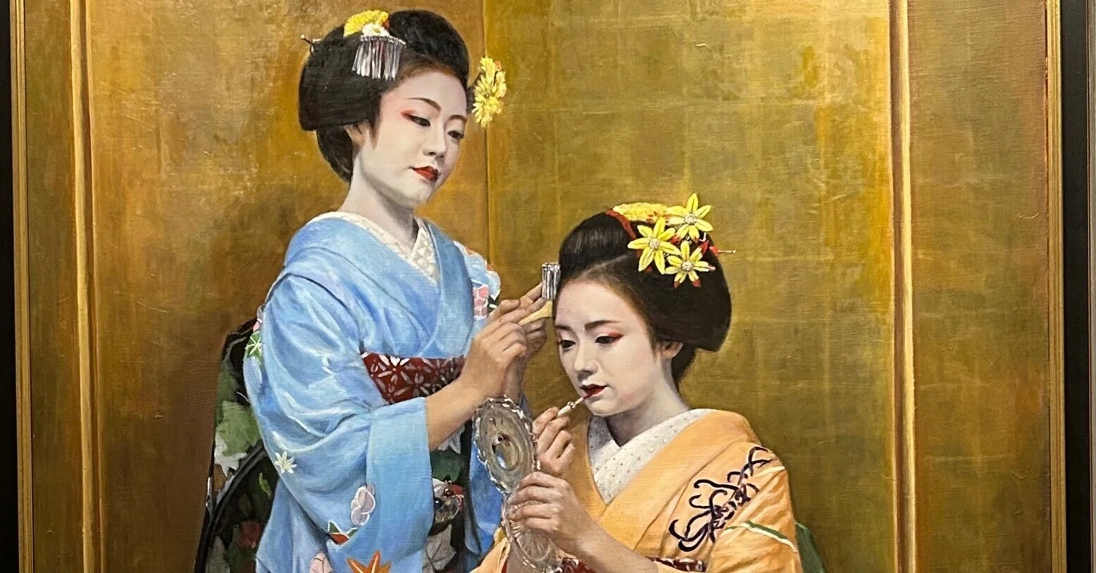 油彩画 舞妓女性の肖像 B. Yamaguchi 舞妓絵｜アトリエりりゅ