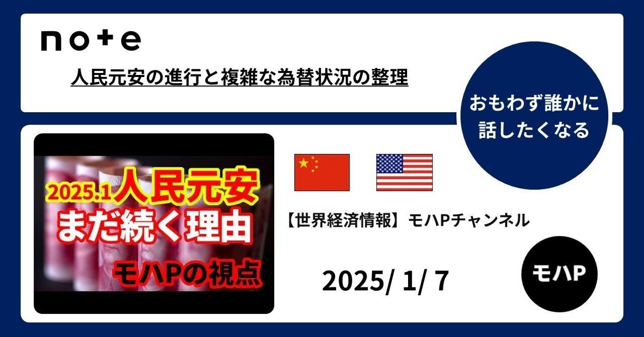 人民元安の進行と複雑な為替状況の整理｜TeamモハP