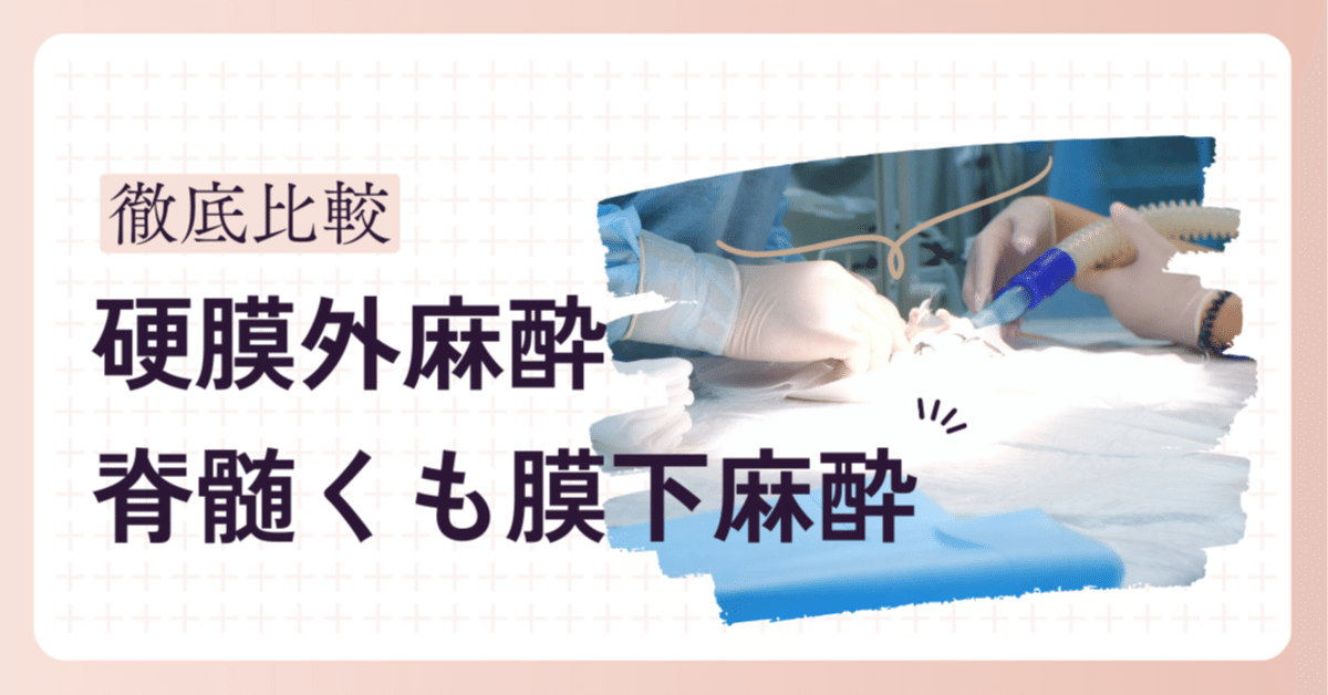 徹底比較！】硬膜外麻酔 vs 脊髄くも膜下麻酔｜【目指せ診療看護