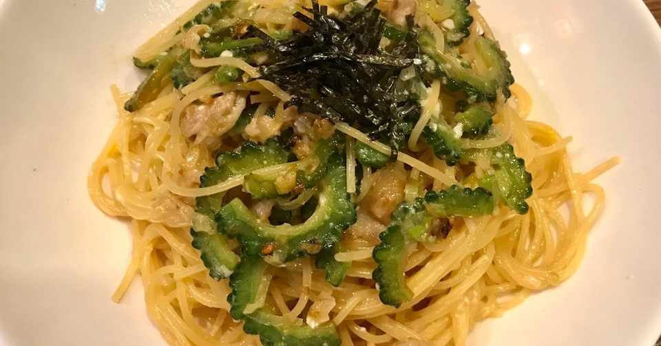 豚肉とゴーヤの玉子醤油パスタのレシピ リズムのレシピ Note