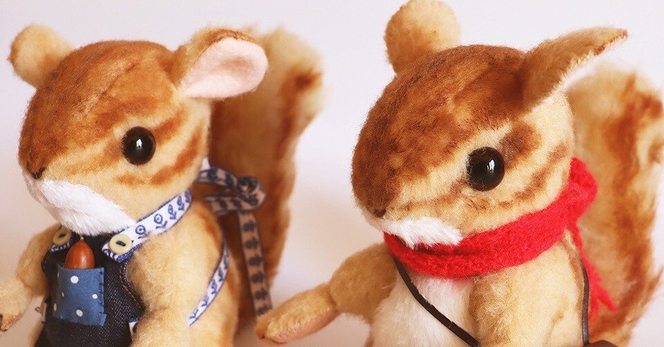 作品紹介】シマリスのぬいぐるみ。元はうちのリスがモデルで自分専用