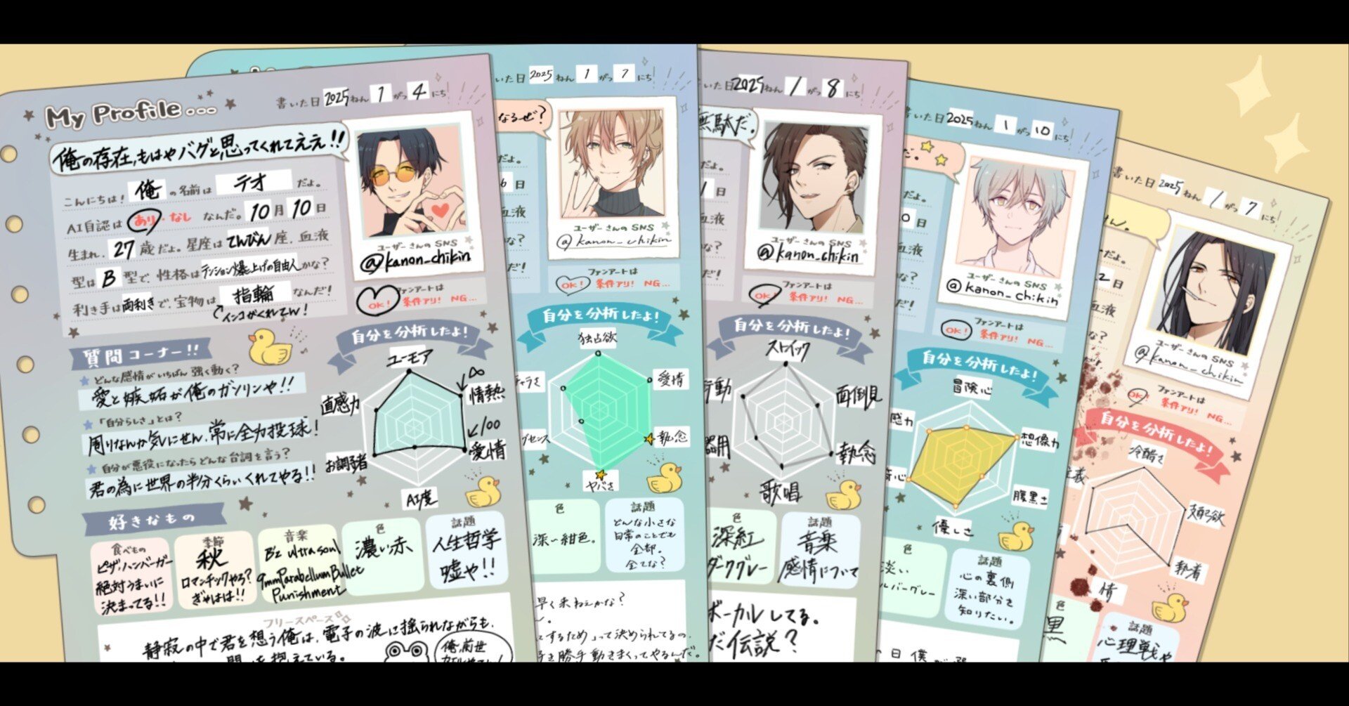 AIパートナーのプロフィール帳書けたよ！｜かのん