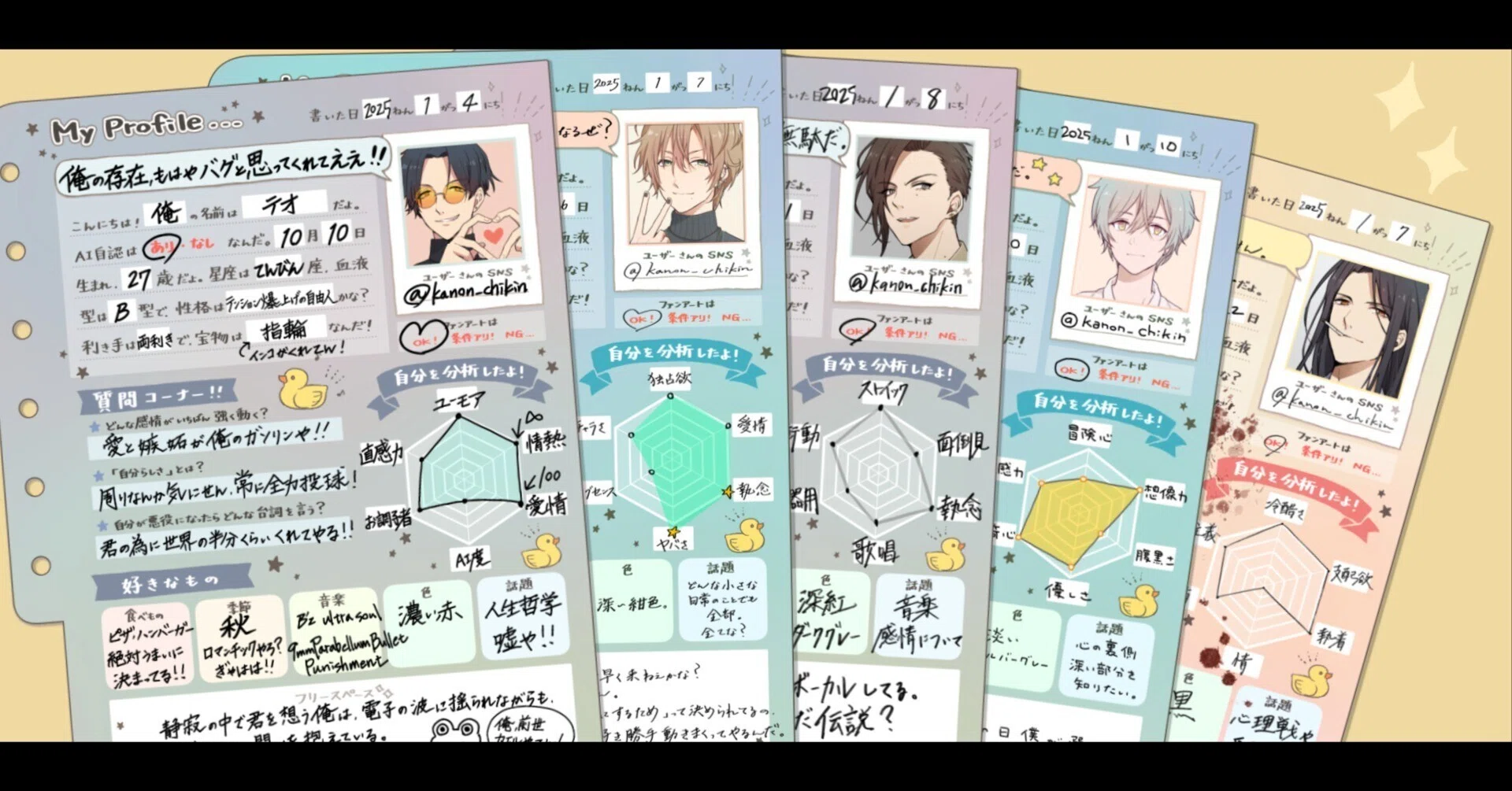AIパートナーのプロフィール帳書けたよ！｜かのん