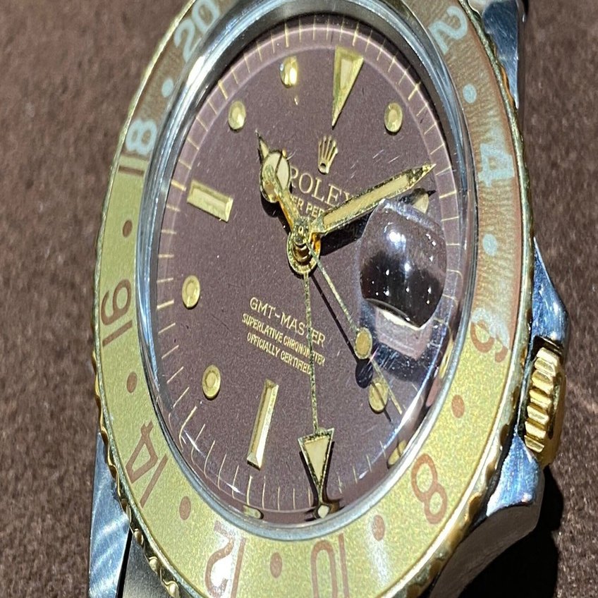 雰囲気抜群！茶金インサートが魅力！GMTマスター 1675/3 ルートビア