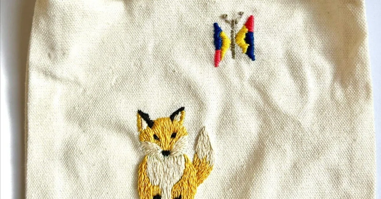 刺繍初心者の記録14｜巾着に刺繍する｜kumo