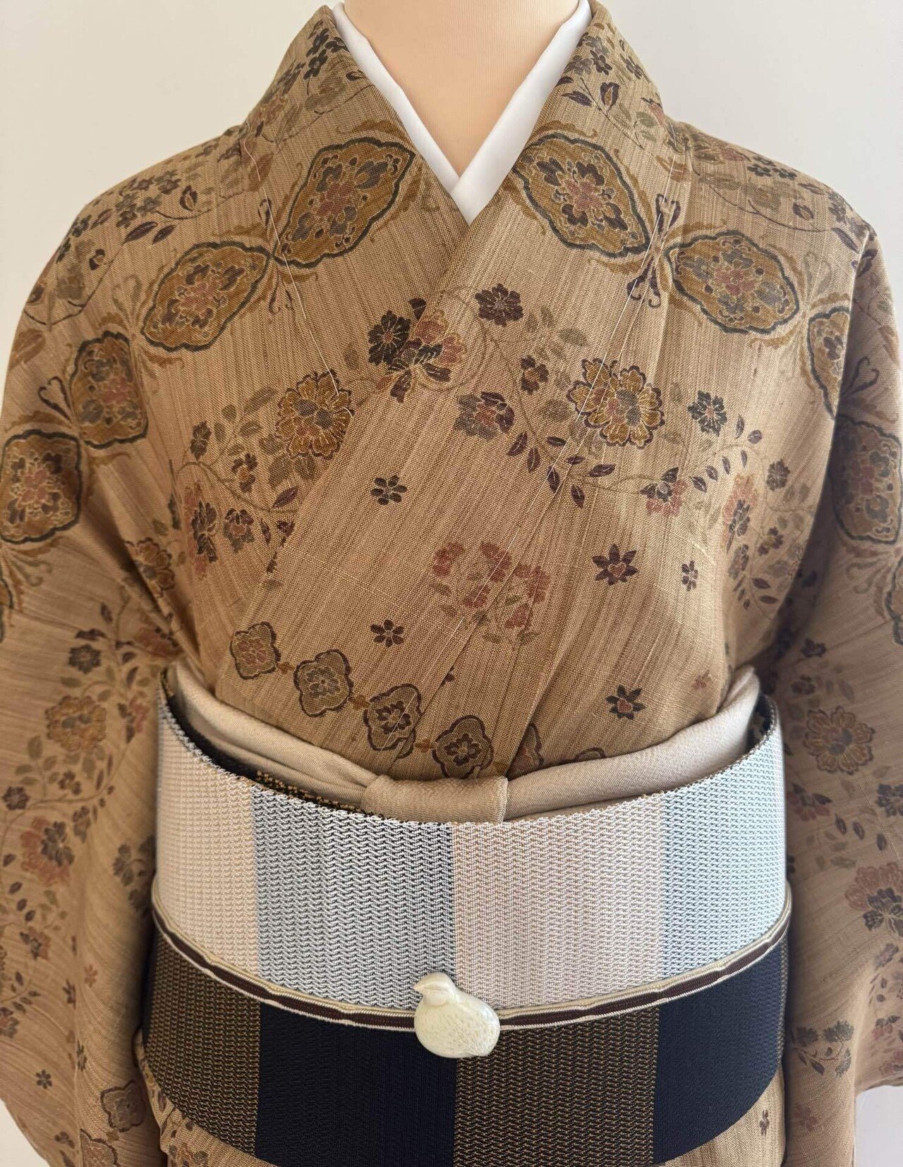 エスニック段熨斗目生紬訪問着｜夢吉きもの