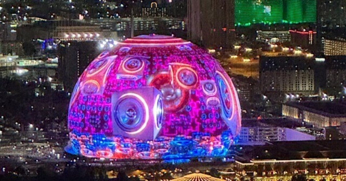 ラスベガス　LASVEGAS ラスベガス『MSG Sphere』の球形の外観全体を覆う世界最大LED