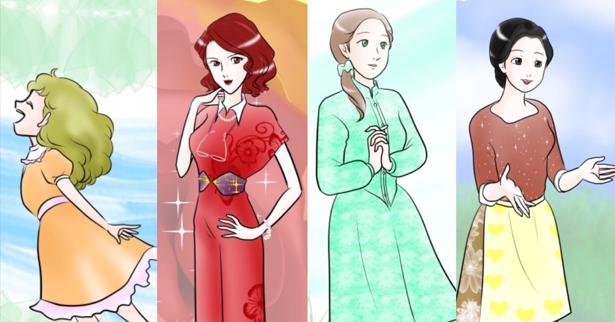 八卦ファミリー 兌利亜、離李華、巽風、坤女のイメージ|星 八卦ファミリー 兌利亜、離李華、巽風、坤女のイメージ|星