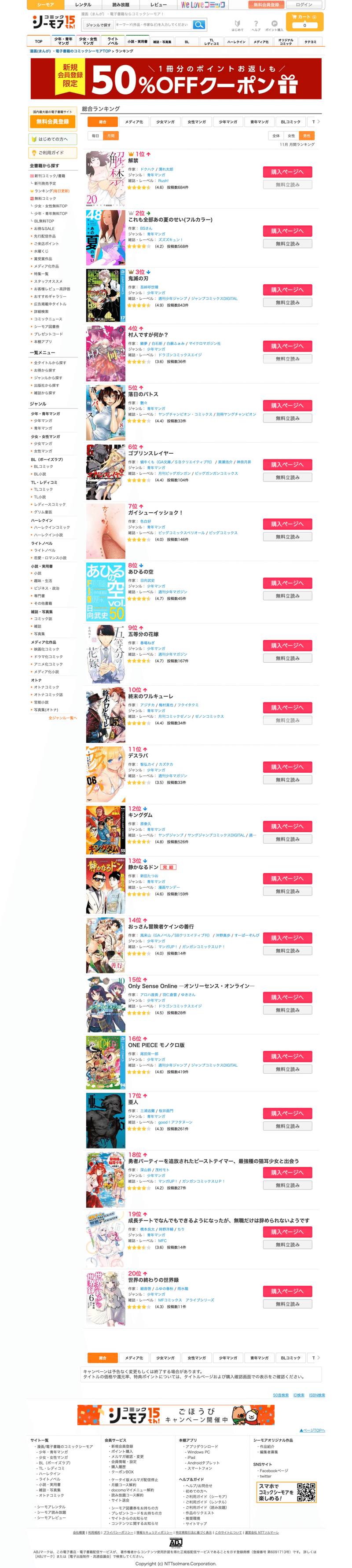19年11月のマンガランキング 電子書籍版 をオススメついでに分析します ぶしざわブロック Note 19年11月のマンガランキング 電子書籍版 をオススメついでに分析します ぶしざわブロック Note