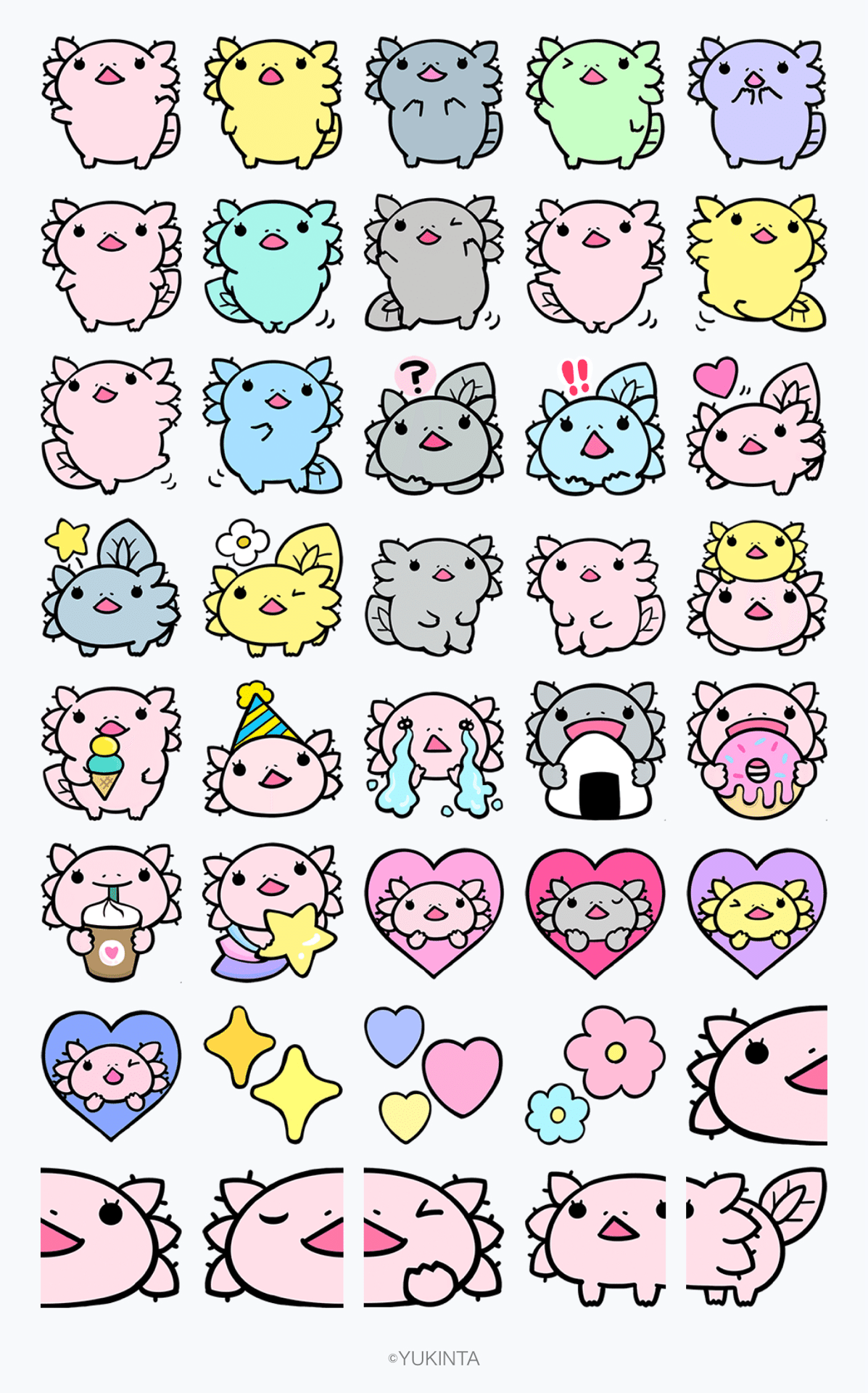 新作】LINE絵文字リリースしました｜ユキンタ🎨🖌ｳｰﾊﾟｰﾙｰﾊﾟｰイラスト, image size:1197x1920