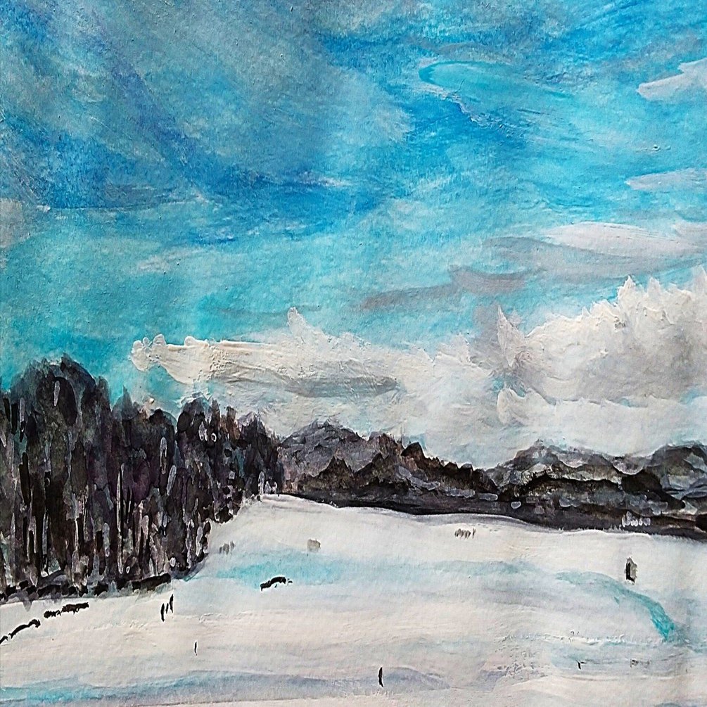 32×41㎝「冬空と民家」油彩・原画・F6 32×41㎝「冬空と民家」油彩・原画・F6 32×41㎝「冬空と民家」油彩