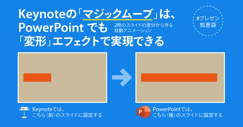 Keynoteの マジックムーブ は Powerpointでも 変形 エフェクトで実現できる 鷹野 雅弘 Note