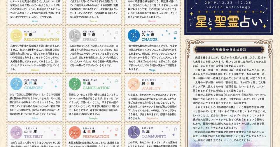 19 12 22 29の星占い Rayco レイコ 何をやる人なのか決めなきゃダメ Note