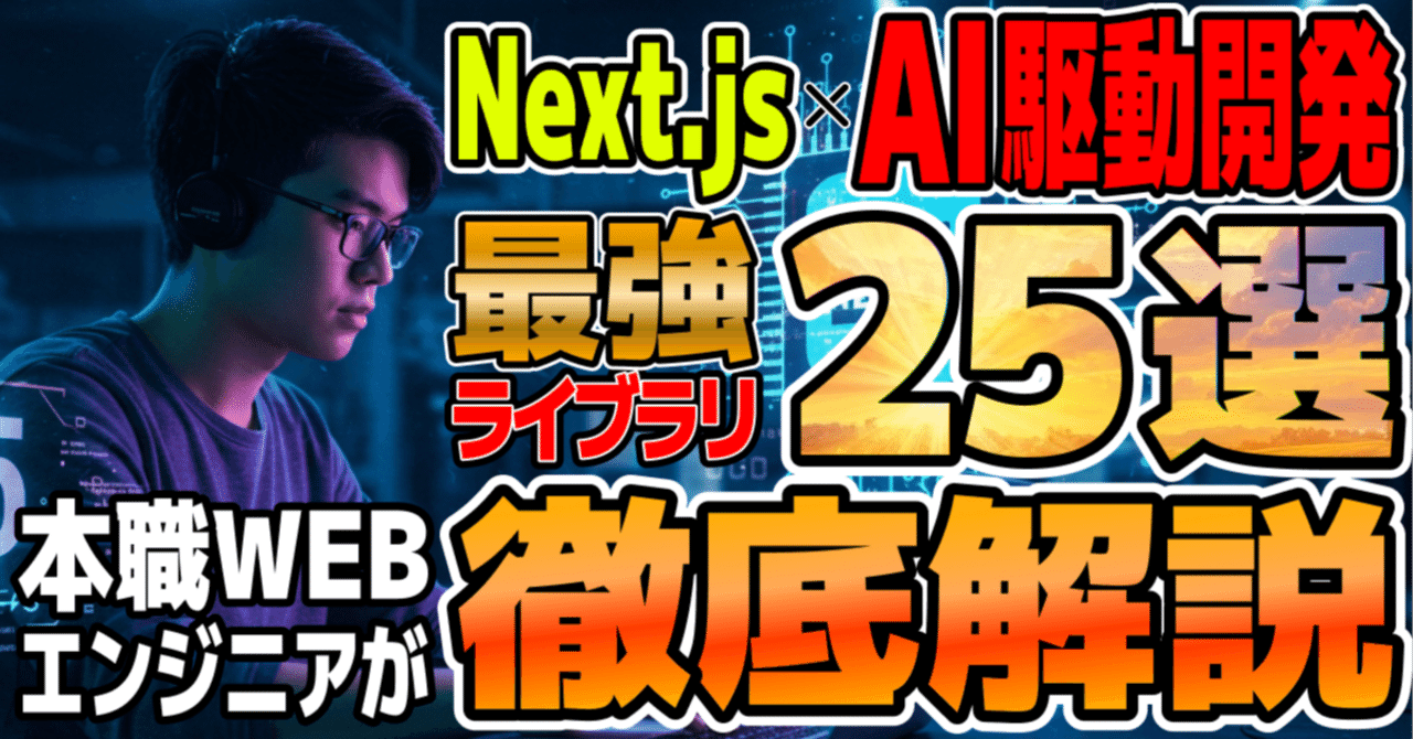 AI駆動開発xNext.js】最強ライブラリ25選を本職Webエンジニアが徹底