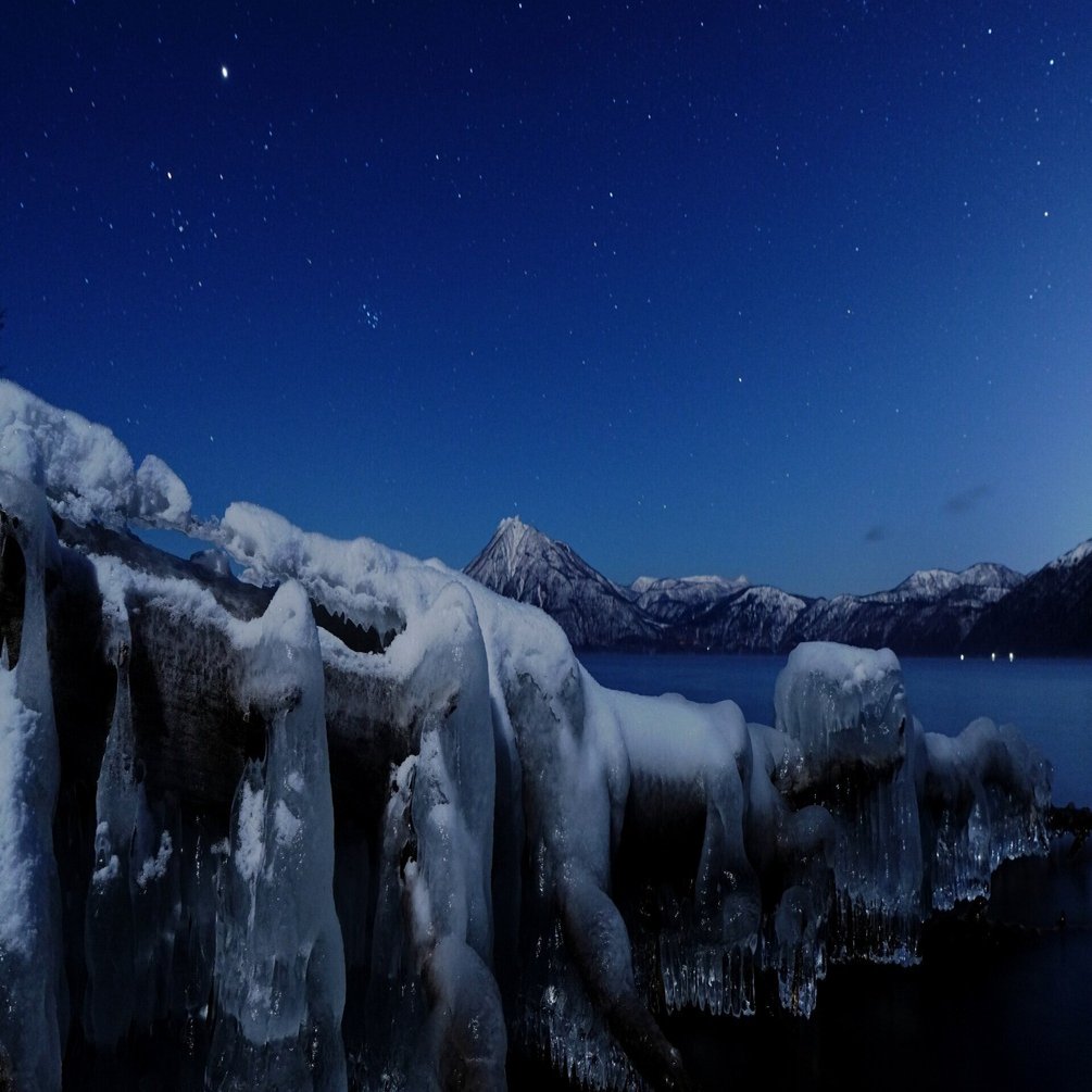 月夜の冬景色｜風景写真 四季の山旅