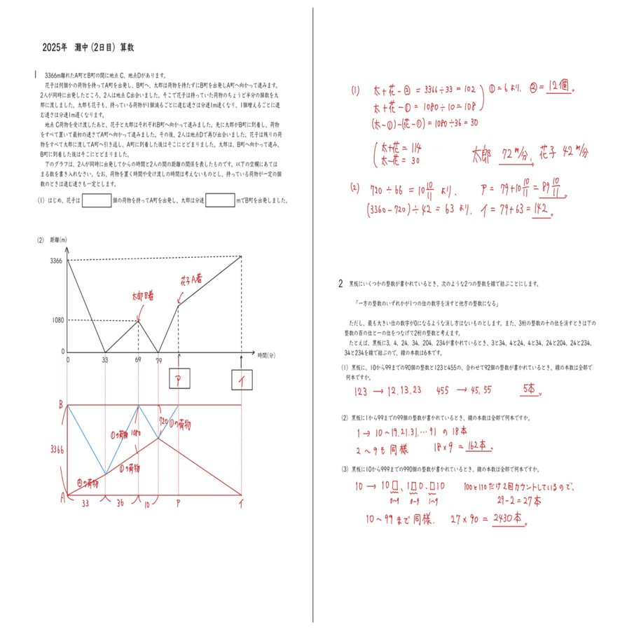 2025年 灘中(2日目) 算数｜うえたけ