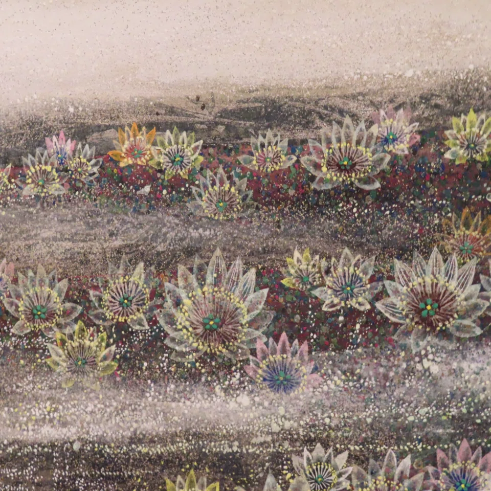 藤田昌市、【湿原遠望（釧路）】、希少な額装用画集より 藤田志朗先生の展示会に行きました🌕🪷｜さくらとみずえのぐ