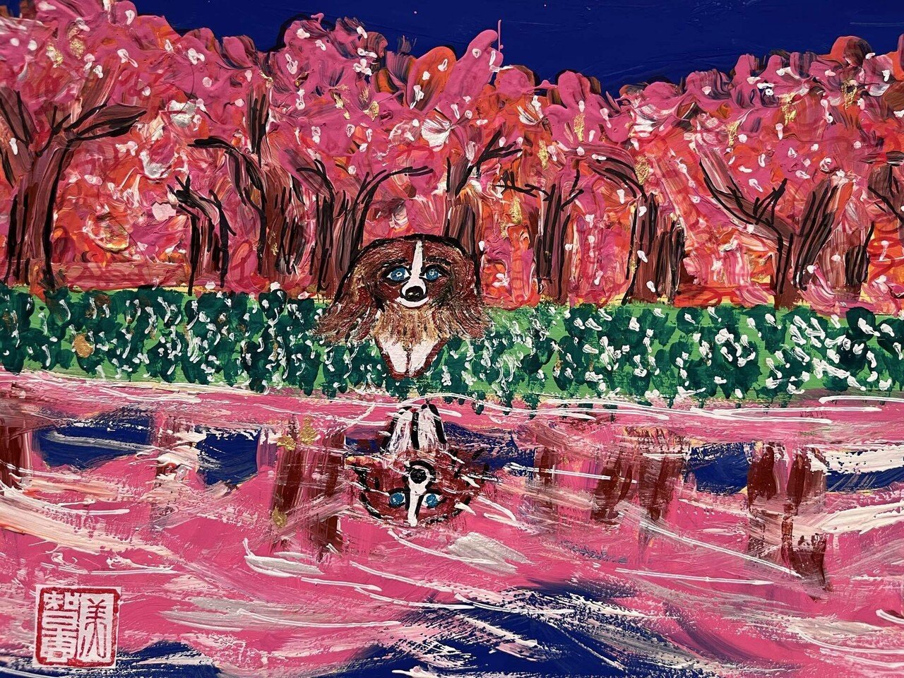 沖縄のピカソ小波津有希」幸運を呼ぶダウン症画家です。墨絵💖ペンキ