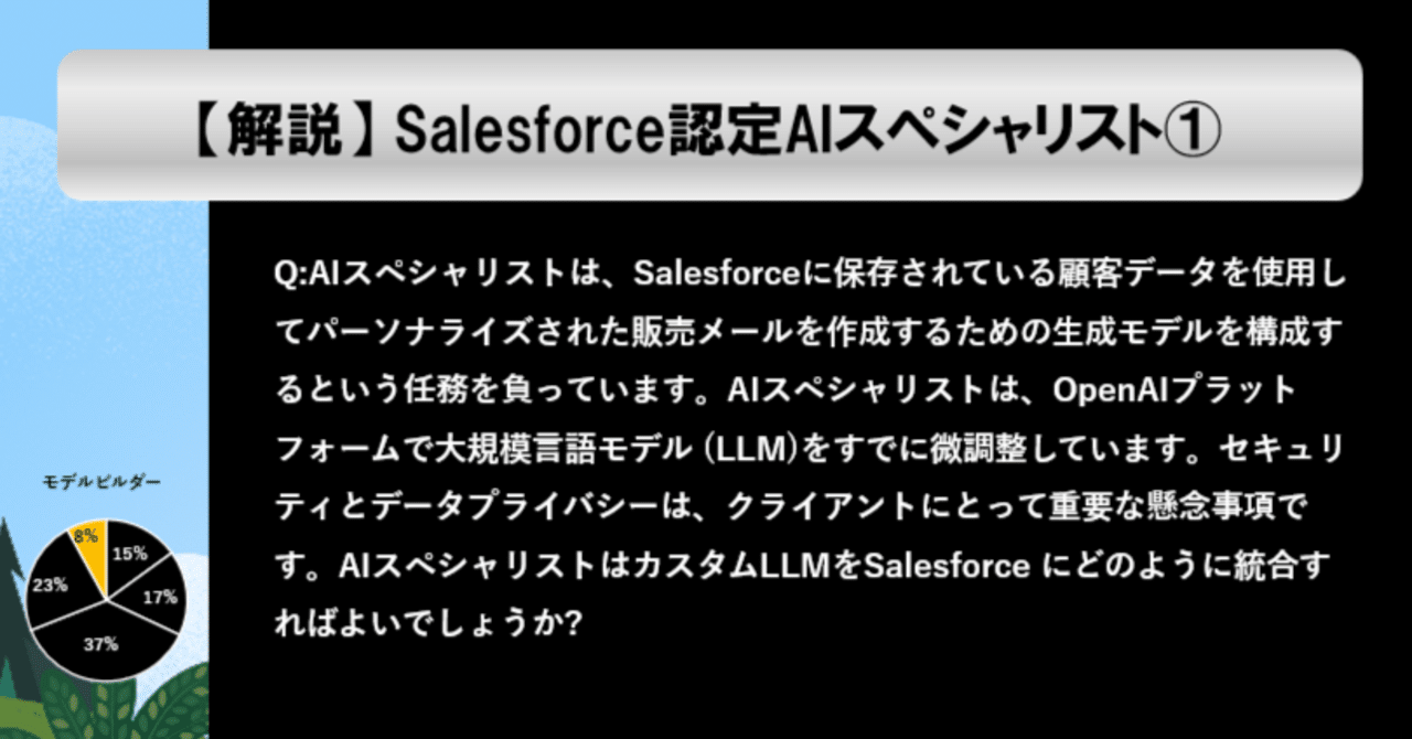 第1問：Salesforce認定AIスペシャリスト試験｜Salesforce過去問+
