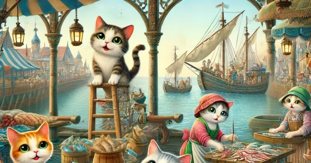 おとぎ話イラストつぶやき⑱『猫たちの楽園』｜Masamichi Takuya