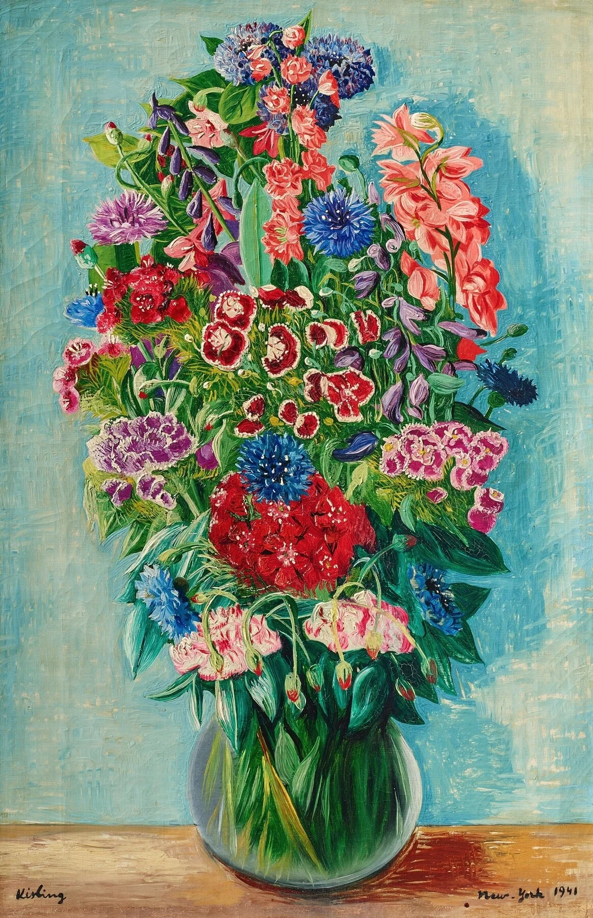 モイズ・キスリング、【ケシの花】、希少な画集画、新品高級額 額装付