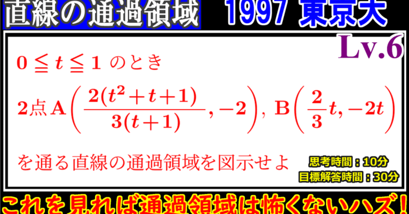 東大2完問題集　数学　軌跡・領域 東大2完問題集 数学 軌跡・領域 東大数学分野別解説】#16 難しくて奥が深い