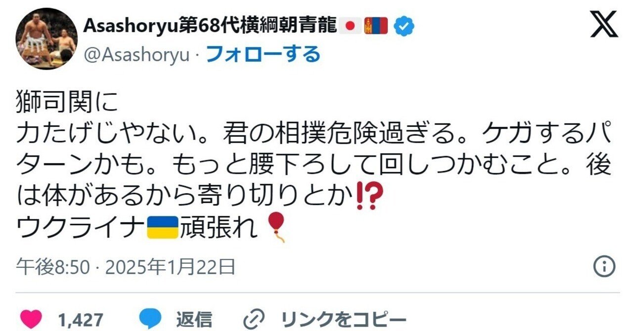 元横綱朝青龍から獅司への助言（試訳）｜白梅虎