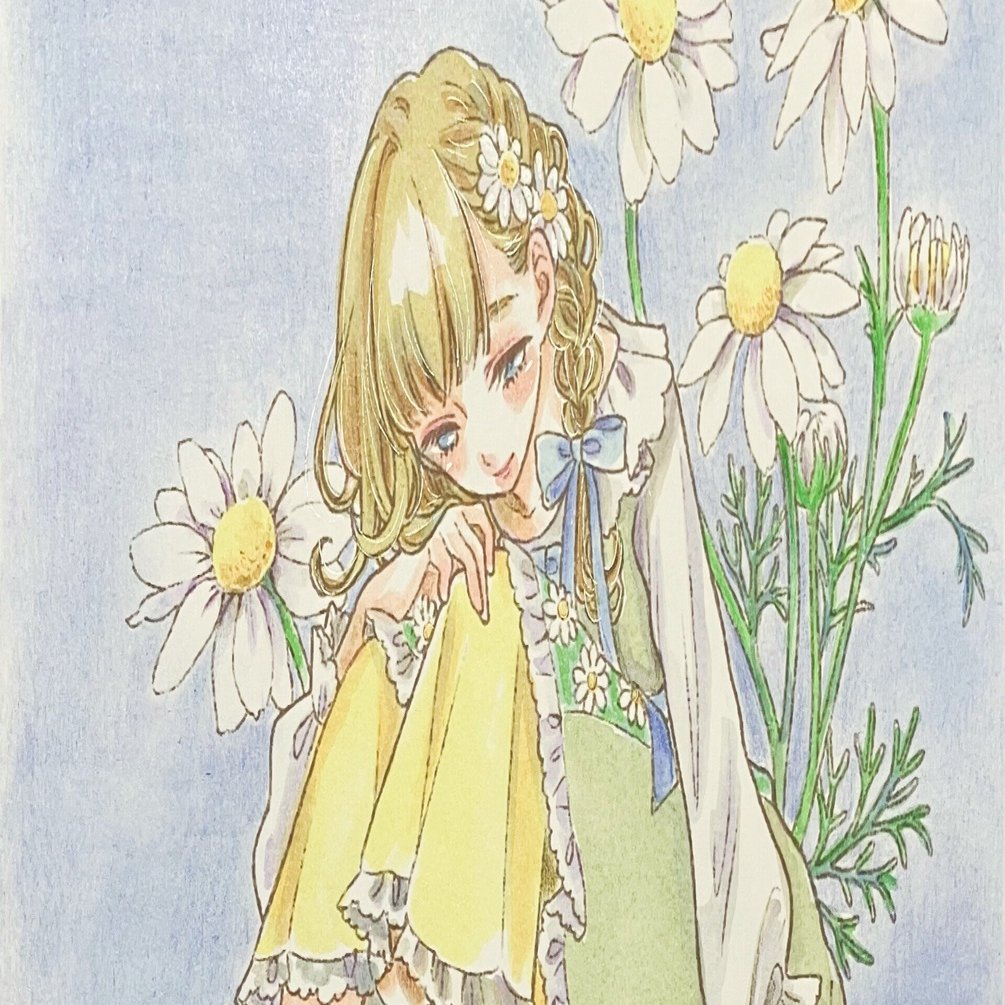 友風子 花笑み可憐な少女と美しい花のぬり絵｜えいみ