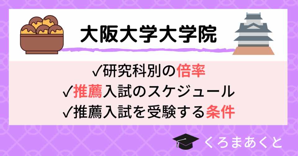 大阪大学大学院 の院試情報をまとめました 東大院生作家 くろまあくと 院試 就活情報発信 Note