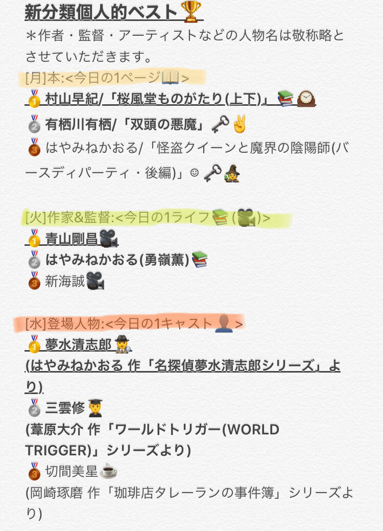 19年 今日の贈り物 年末企画 新分類結果発表 しおね ゆこ 物書き未満 Note