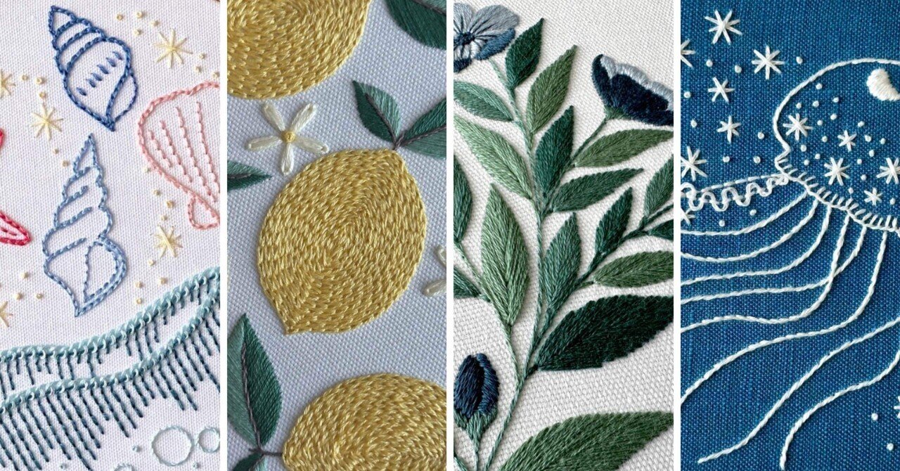 春夏に刺繍したい図案15選】｜はなこまち/刺繍作家