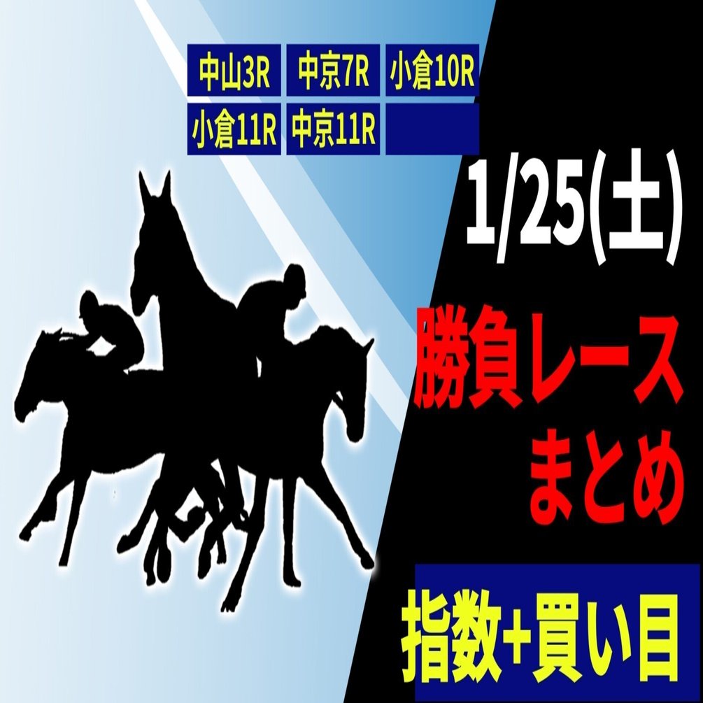 激安な 1/25（土）勝負レース】指数&見解｜でで ＠うまプロ 競馬