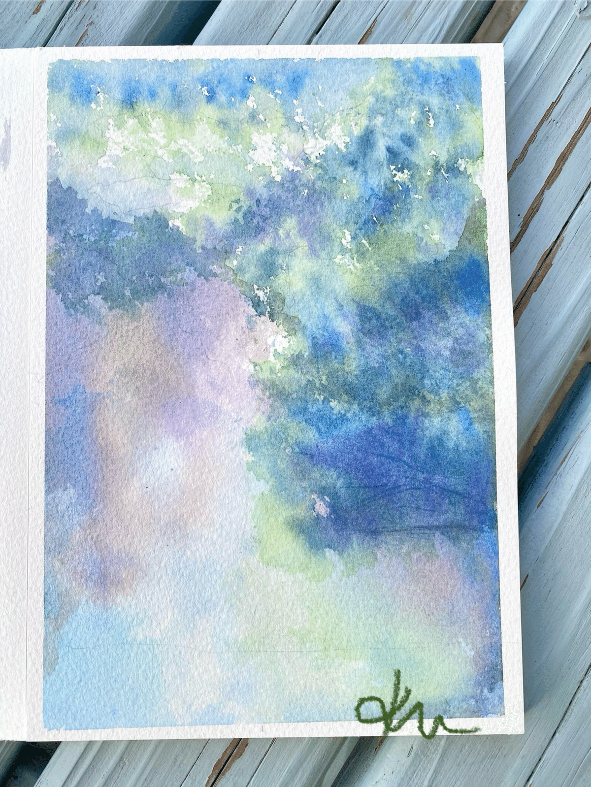 木々と川を描くレッスン4 「1日でこんなに美しく描ける風景の