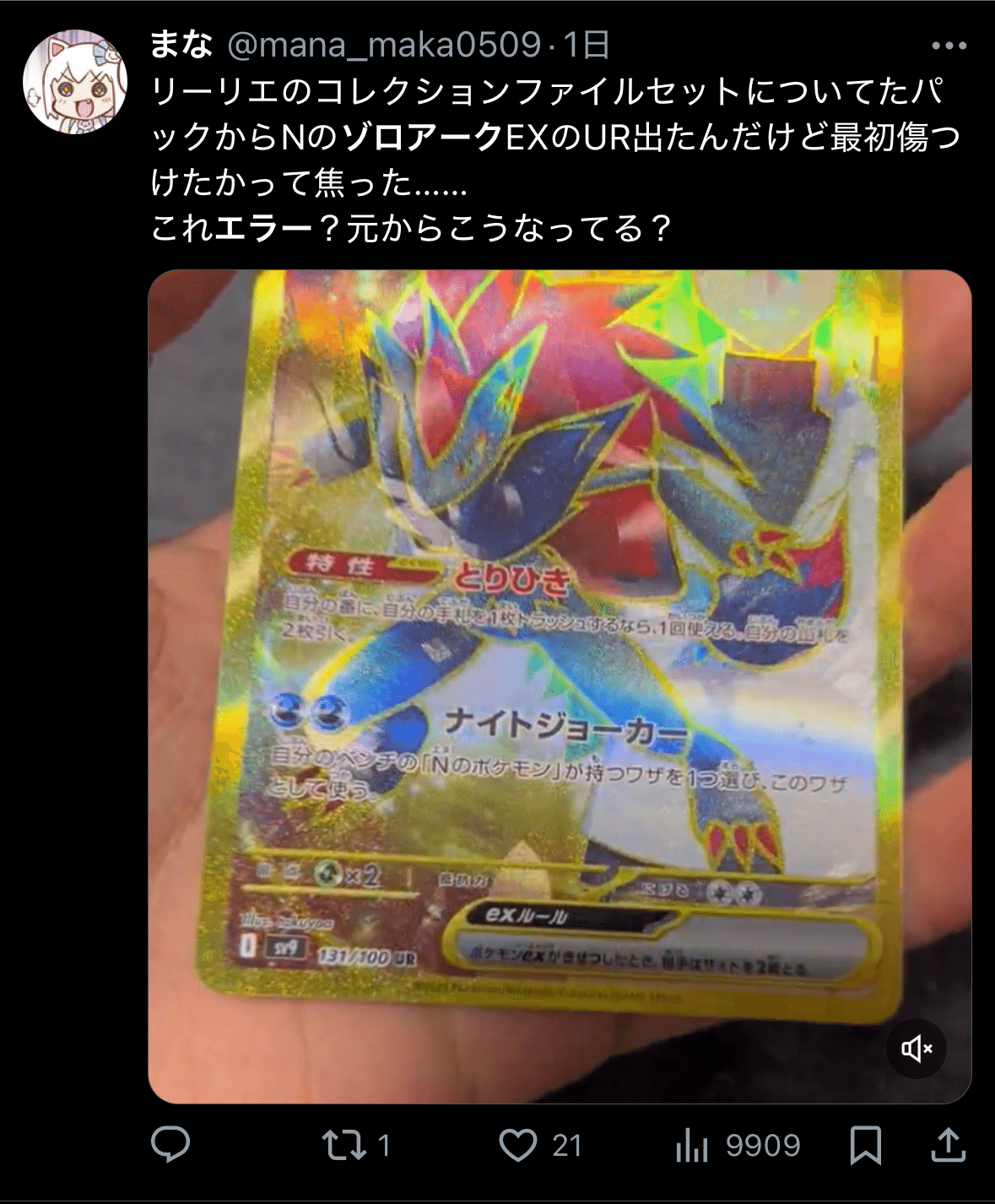 1】Nのゾロアーク / エラーカードを求めて格闘した話|dede 1】Nのゾロアーク / エラーカードを求めて格闘した話|dede