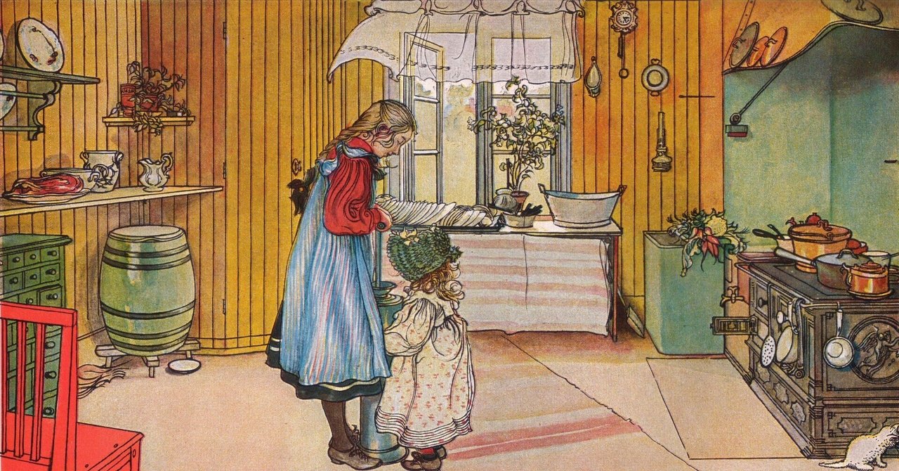 カール・ラーション、命名日のお祝い、希少画集画、新品額装付、状態良好 rectangle_large_type_2_bc188f1